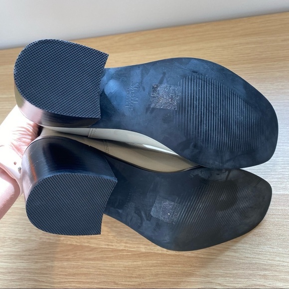 Shellys London Gray Leather Lovenia Chunky Square Toe Block Heel Chelsea… - Picture 5 of 8